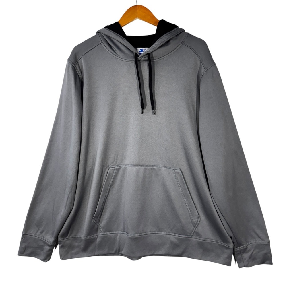 Starter Men's Hoodie XL Gray Pullover Sweatshirt Fleece Athletic Casual Outdoors